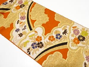 アンティーク　雲に菊・撫子模様織り出し袋帯（材料）